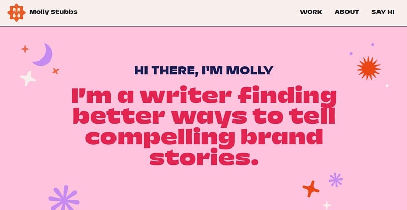 21. Molly Stubbs - Writer Website example