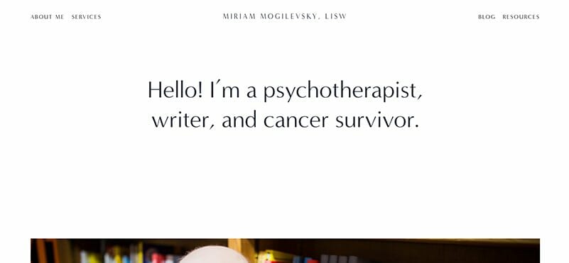 24. Miriam Mogilevsky- Therapist Website Example