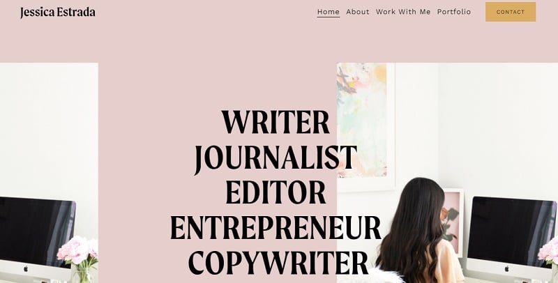 25. Jessica Estrada - Writer Website example