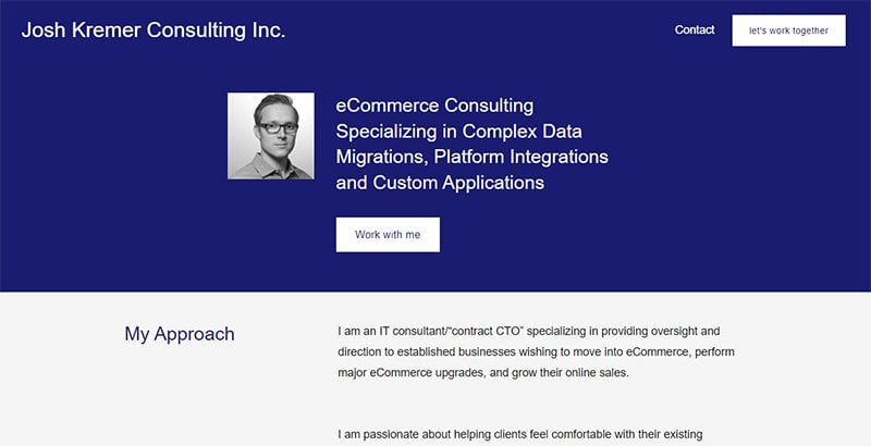 25. Josh Kremer Consulting - Consulting Website Example