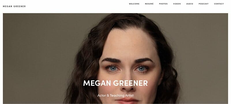 25. Megan Greener - Actor Website Example