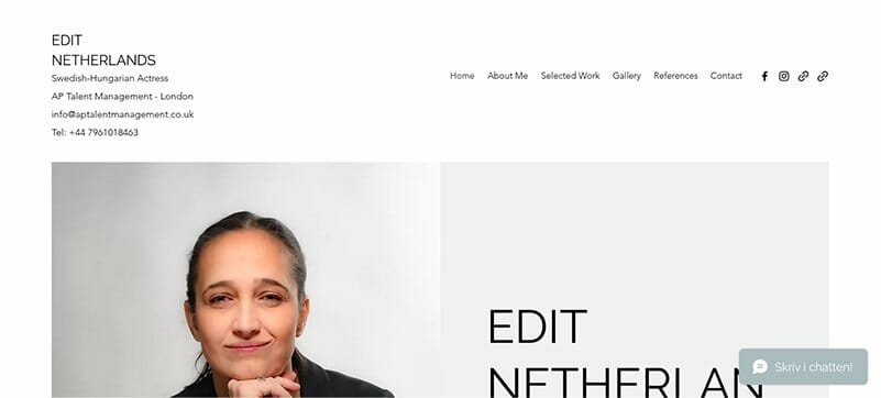 26. Edit Hollander - Actor Website Example