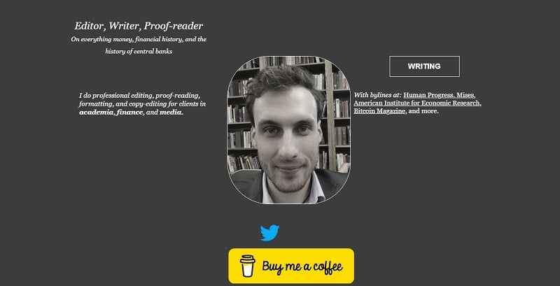 27. Joakim Book - Writer Website example