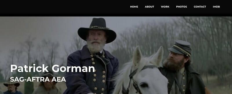 28. Patrick Gorman - Actor Website Example