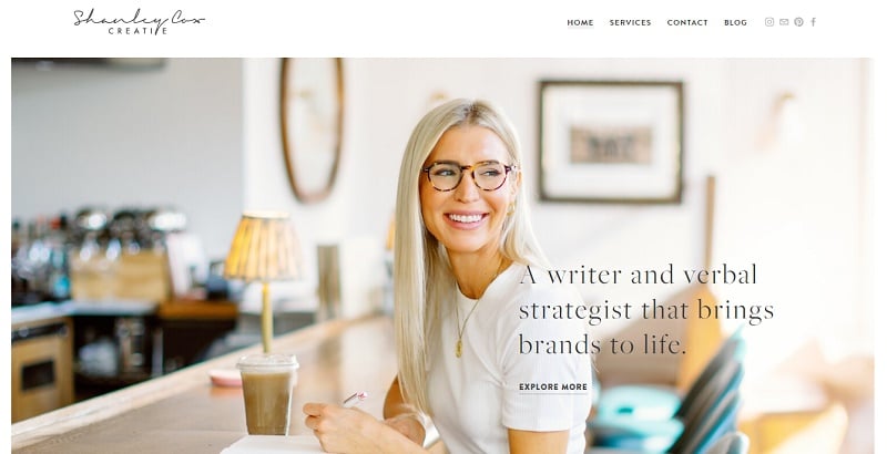 28. Stanley Cox - Writer Website example