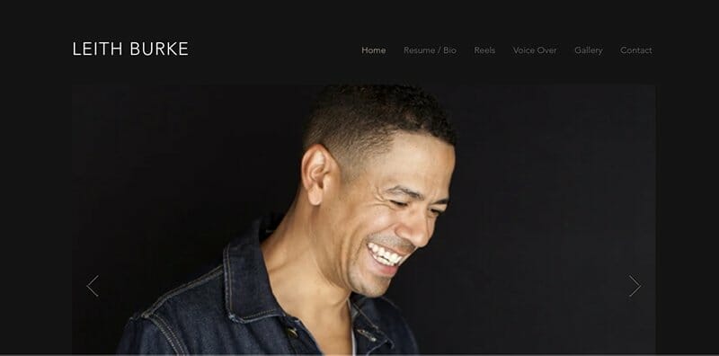 3. Leith Burke - Actor Website Example