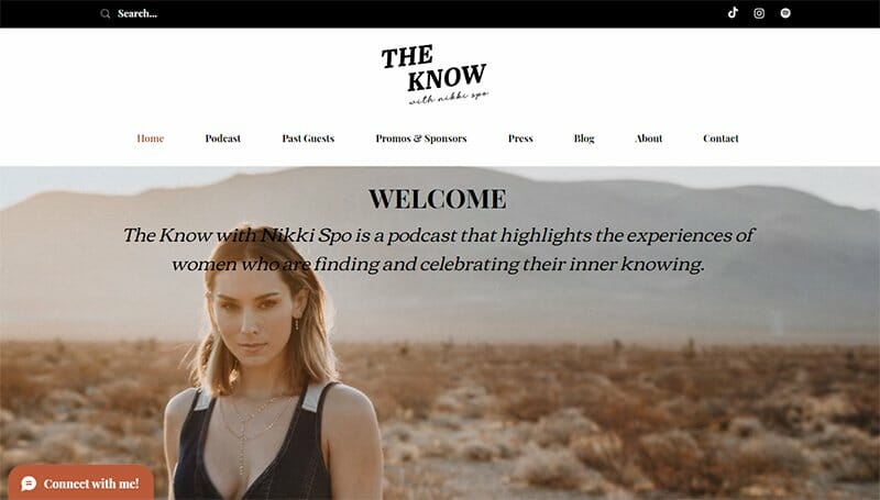 3. The Know with Nikki Spo - Podcast Website Example