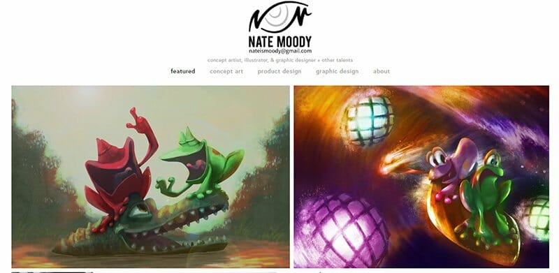4. Nate Moody - Illustrator Portfolio Example