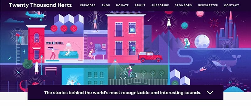 4. Twenty Thousand Hertz - Podcast Website Example