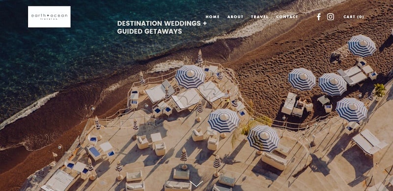 5. Earth + Ocean Travel Company - Travel Website example