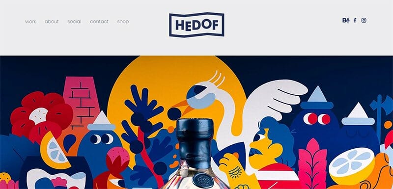 5. Hedof - Illustrator Portfolio Example