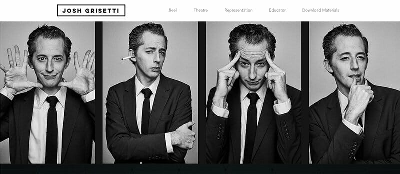 5. Josh Grisetti - Actor Website Example