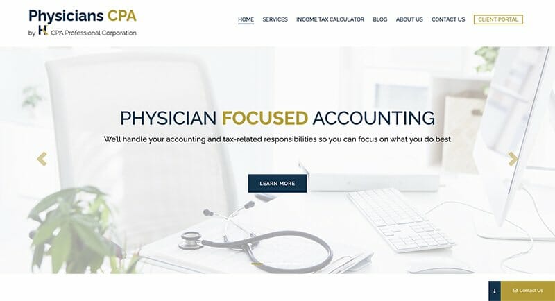 5. Physicians CPA - Accountant Website Example