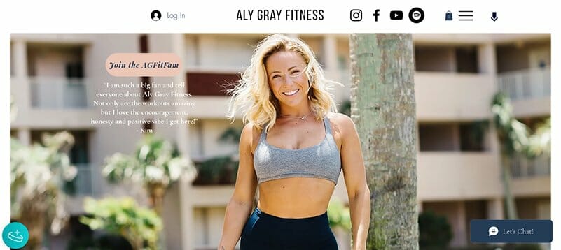6. Aly Gray Fitness - Fitness Website Example