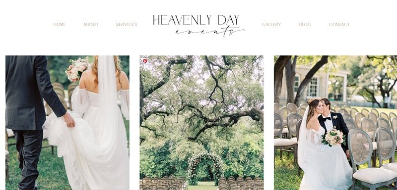 6. Heavenly Day Events - Wedding Planner Websites