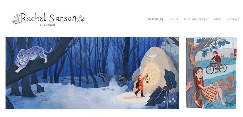 7. Rachel Sanson - Illustrator Portfolio Example