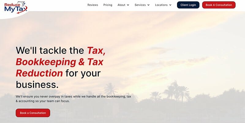 7. Reduce My Tax - Accountant Website Example