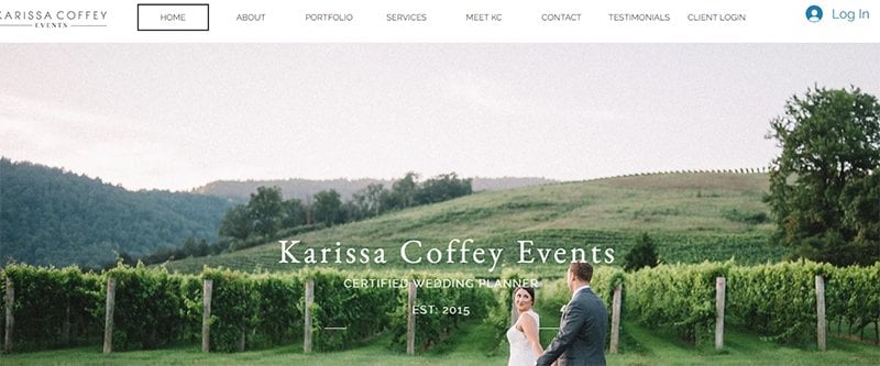 8. KC Events  - Wedding Planner Websites