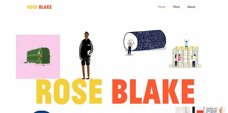 8. Rose Blake - Illustrator Portfolio Example