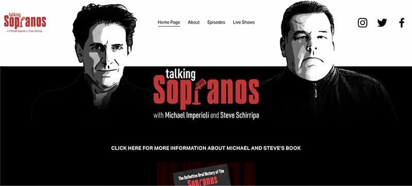 8. Talking Sopranos - Podcast Website Example