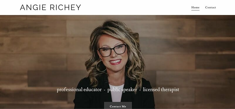9. Angie Richey - Therapist Website Example