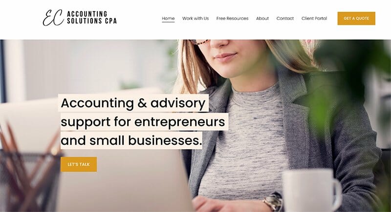 9. EC Accounting Solutions - Accountant Website Example