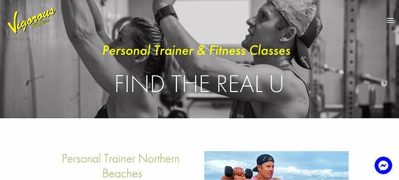 9. Vigorous Fitness - Fitness Website Example