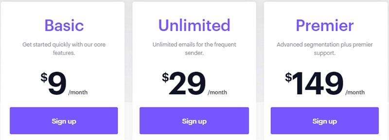 Campaign Monitor - Pricing Plan