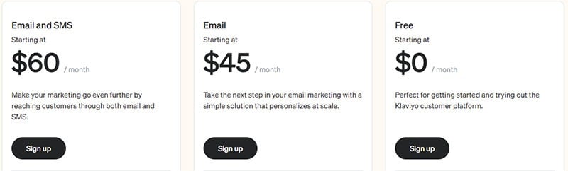 Klaviyo - Pricing Plan