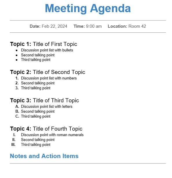 Meeting Agenda Template