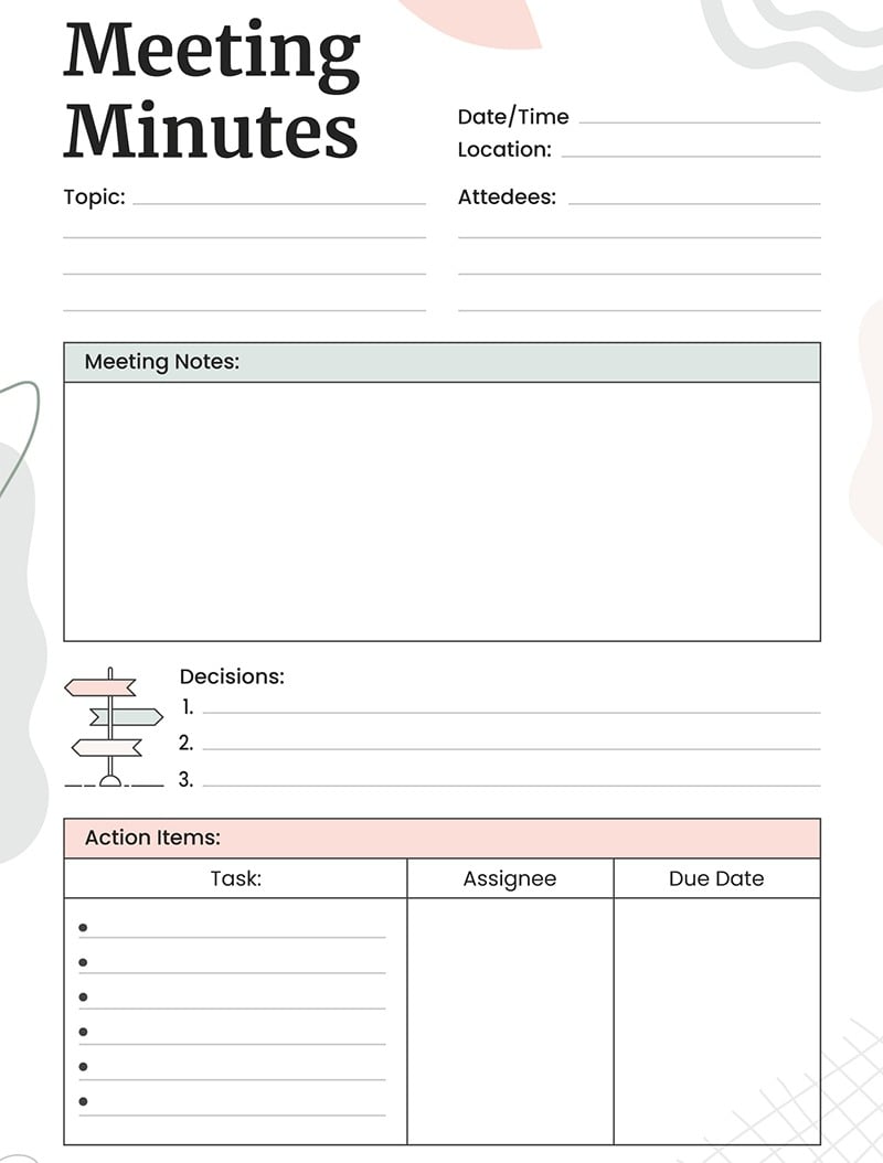 Meeting Minutes with Action Items