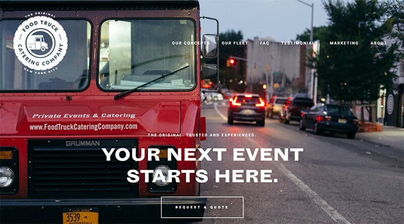 1. Food Truck Catering Company - Food Truck Website Example