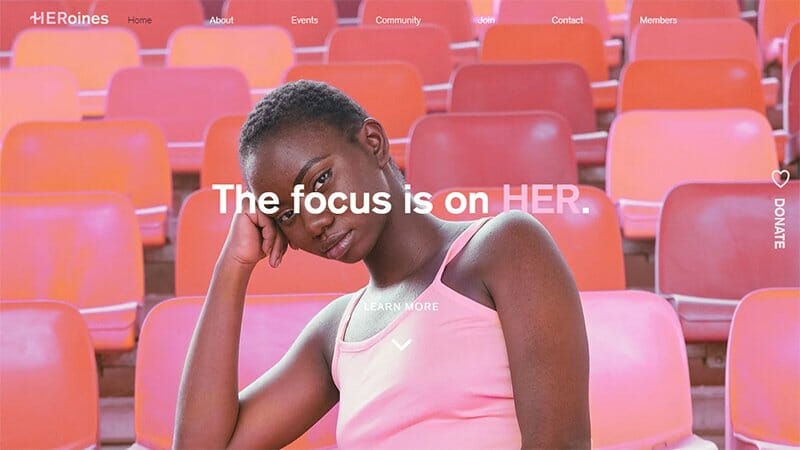 1. HERoines - Charity Website Example
