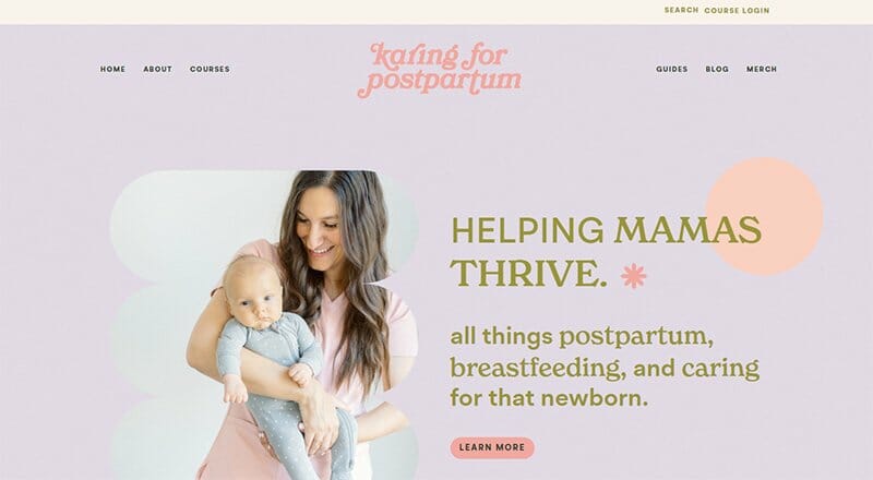 1. Karing for Postpartum - Teacher Website Example