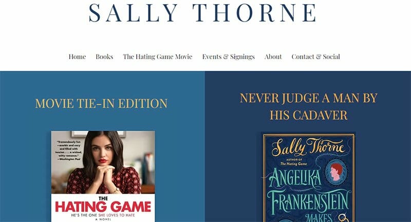 1. Sally Thorne - Author Websites Example
