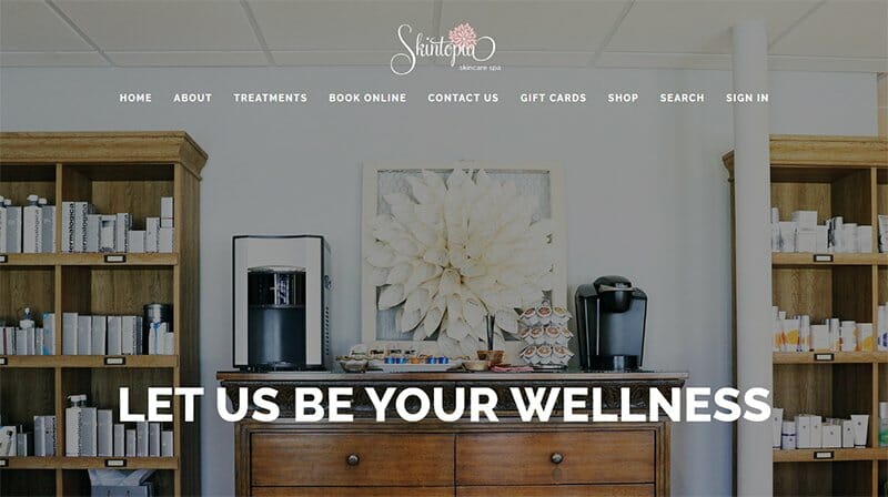 1. Skintopia - Massage Therapist Website Example