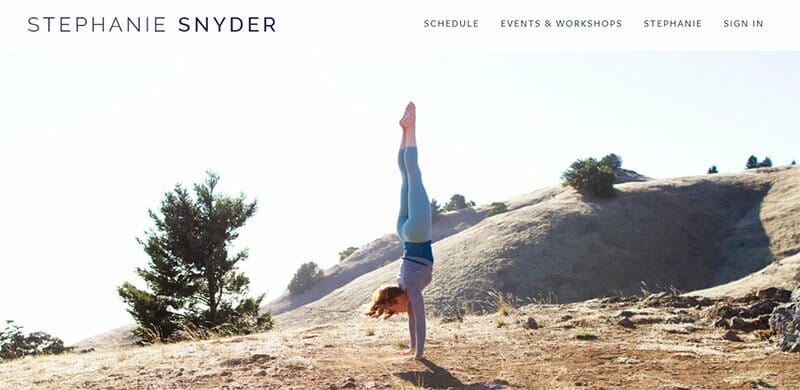 1. Stephanie Snyder - Yoga Website Example