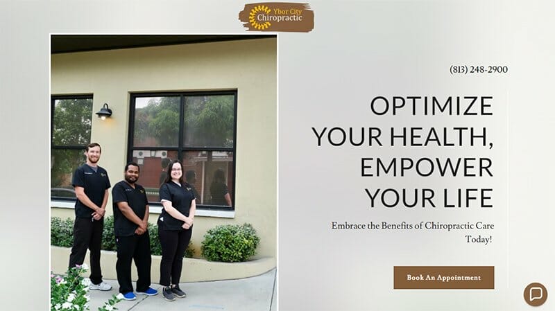 11. Ybor City Chiropractic - Massage Therapist Website Example