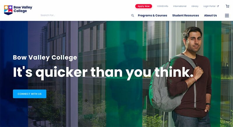 12. Bow Valley College - School Websites Design Example