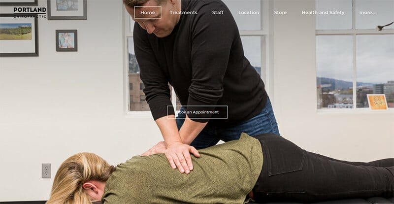 12. Portland Chiropractic - Massage Therapist Website Example