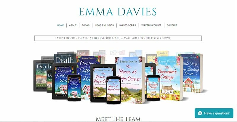 13. Emma Davies - Author Websites Example