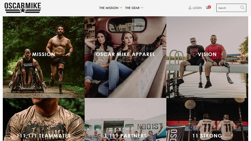 13. Oscar Mike - Charity Website Example