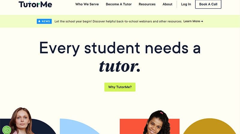13. TutorMe - Teacher Website Example