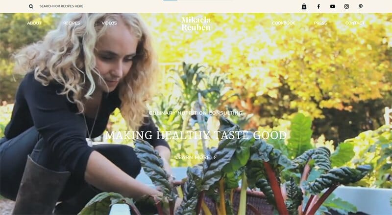 14. Mikaela Reuben - Modern Website Example