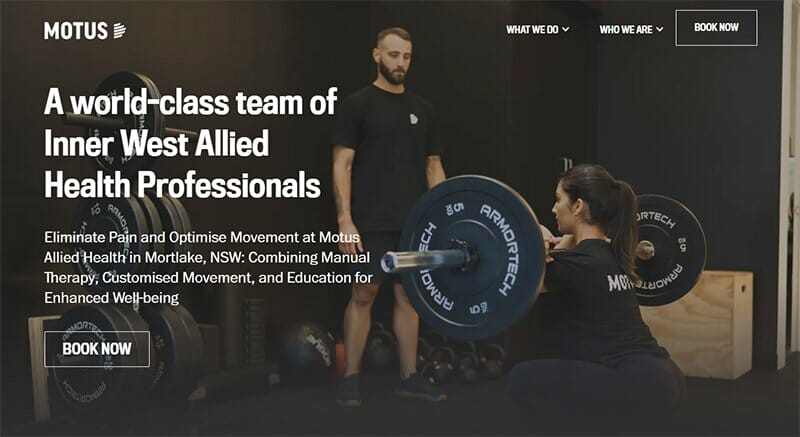 14. Motus - Massage Therapist Website Example