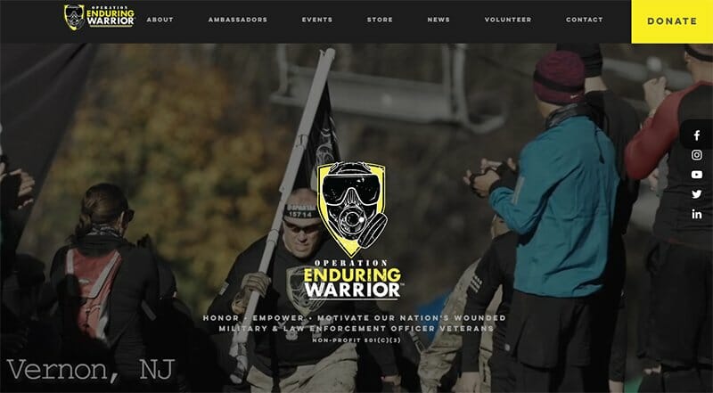14. Operation Enduring Warrior - Charity Website Example