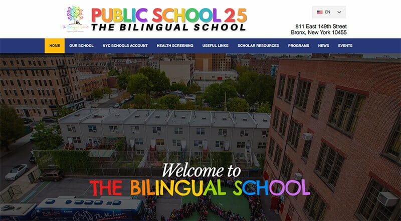 14. The Bilingual School - School Websites Design Example