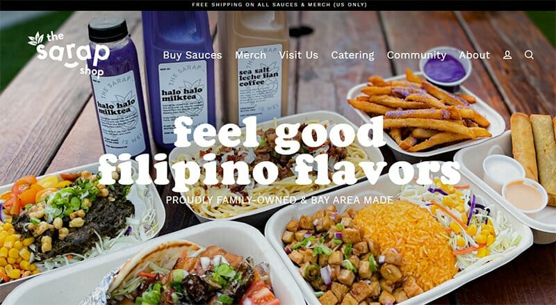 14. The Sarap Shop - Food Truck Website Example