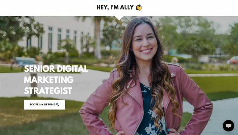 15. Allison Driscoll - Resume Website Example