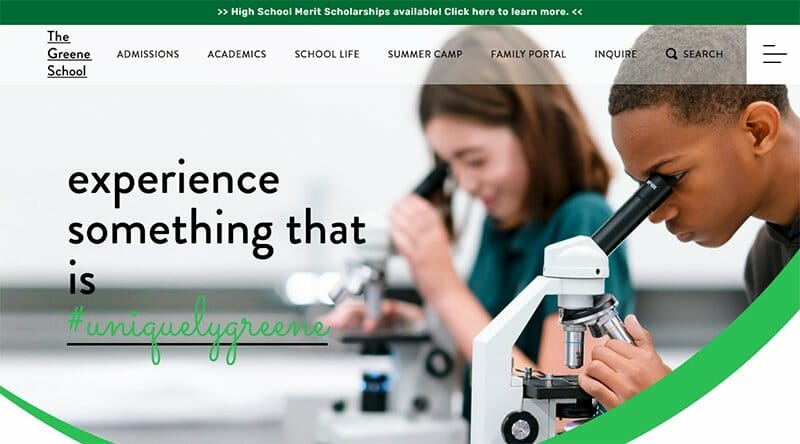 15. The Greene School - School Websites Design Example